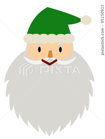 一個微笑和可愛的聖誕老人的手繪插圖（鬍鬚也可以用作角色空間） 95250913
