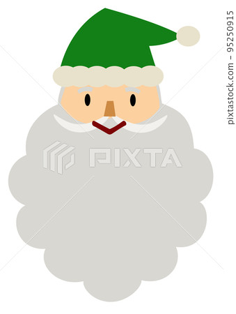 一個微笑和可愛的聖誕老人的手繪插圖（鬍鬚也可以用作角色空間） 95250915