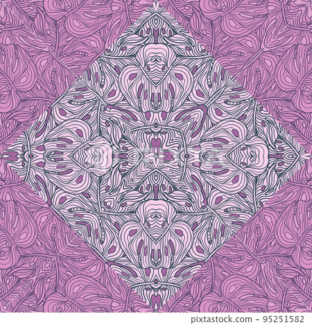 Contoured outline monstera mosaic seamless pattern. Palm leaves tile. Contoured outline monstera mosaic seamless pattern. Palm leaves tile. 95251582