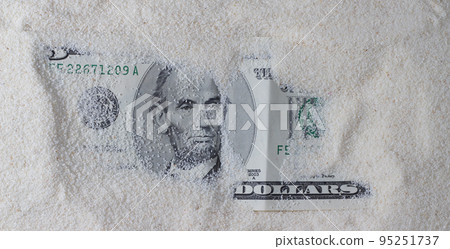 Dollar In The Sand Horizontal. Dollar In The Sand Horizontal. 95251737