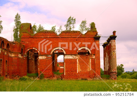 Majestic Ruins of stables and headquarters of hussars Majestic Ruins of stables and headquarters of hussars 95251784