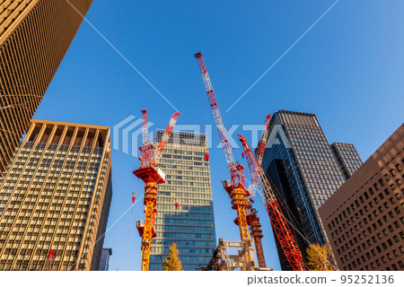 Urban building group Crane under construction Redevelopment Urban building group Crane under construction Redevelopment 95252136