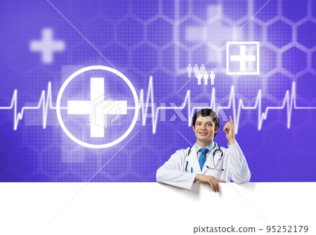 Doctor with banner 95252179