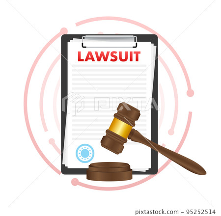 Lawsuit paper. Law document process. Vector stock illustration. 95252514