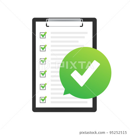 Clipboard with checklist icon. Clipboard with checklist icon for web. Vector illustration. 95252515