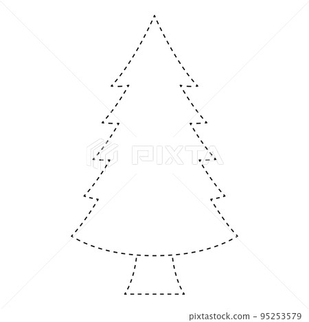 Christmas Tree tracing worksheet for kids 95253579
