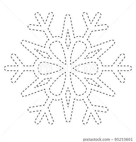 Snowflake tracing worksheet for kids Snowflake tracing worksheet for kids 95253601