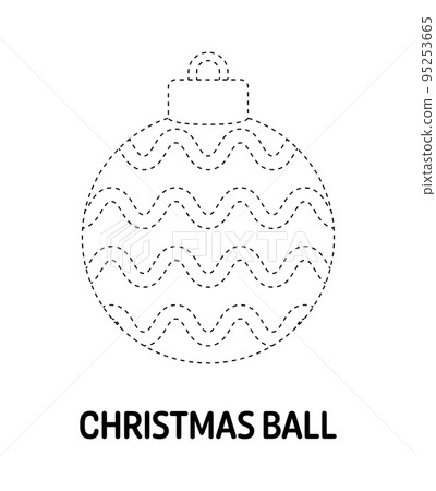 Christmas Ball tracing worksheet for kids Christmas Ball tracing worksheet for kids 95253665