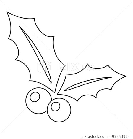 Coloring page with Holly Berry for kids Coloring page with Holly Berry for kids 95253994