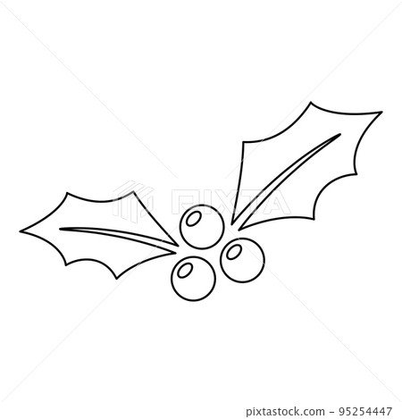 Coloring page with Holly Berry for kids Coloring page with Holly Berry for kids 95254447