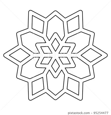 Coloring page with Snowflake for kids Coloring page with Snowflake for kids 95254477