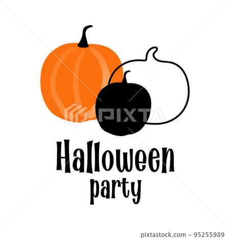 Halloween party text with pumpkins illustration Halloween party text with pumpkins illustration 95255989