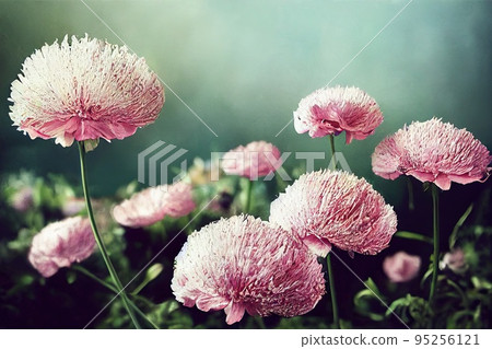 Colorful multicolored bright picture. Painted bright multicolored flowers. Abstract colorful. 3D render. 95256121