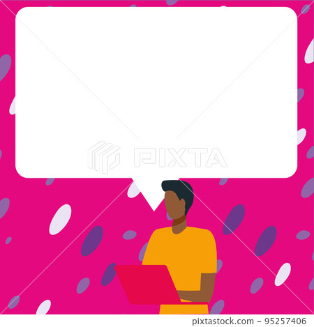 Drawing With Conversation Bubble Showing New Announcement. Speech Balloon Presenting Fresh And Important News Messages. Drawing With Conversation Bubble Showing New Announcement. Speech Balloon Presenting Fresh And Important News Messages. 95257406