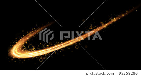Luminous white lines of speed. Light glowing effect. Abstract motion lines. Light trail wave, fire path trace line, car lights, optic fiber and incandescence curve twirl png. 95258286