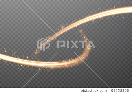 Luminous white lines of speed. Light glowing effect. Abstract motion lines. Light trail wave, fire path trace line, car lights, optic fiber and incandescence curve twirl png. 95258306