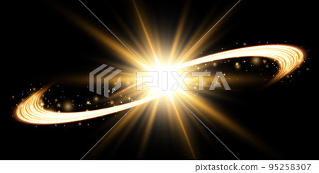 Luminous white lines of speed. Light glowing effect. Abstract motion lines. Light trail wave, fire path trace line, car lights, optic fiber and incandescence curve twirl png. 95258307