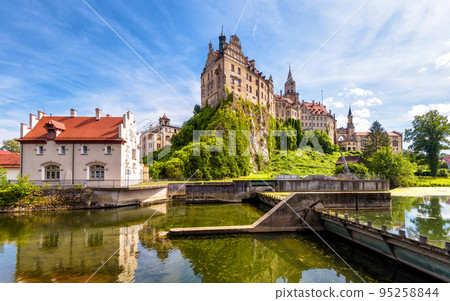 Water sluice in Sigmaringen city, Baden-Wurttemberg, Germany 95258844