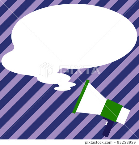 Presenter With Conversation Bubble Showing New Announcement. Colleague Speech Balloon Presenting Fresh And Important News Messages. Presenter With Conversation Bubble Showing New Announcement. Colleague Speech Balloon Presenting Fresh And Important News Messages. 95258959