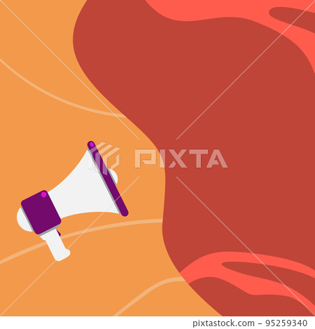 Megaphone Drawing With Conversation Bubble Showing New Announcement. Bullhorn Voice Device With Speech Balloon Presenting Fresh And Important News Messages. Megaphone Drawing With Conversation Bubble Showing New Announcement. Bullhorn Voice Device With Speech Balloon Presenting Fresh And Important News Messages. 95259340