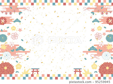 Cute Japanese style New Year's background 95259945