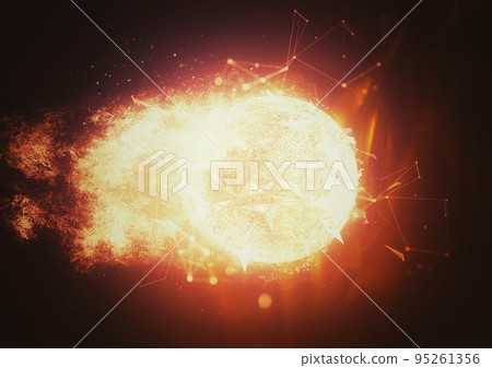 3d illustration of an exploding sphere 3d illustration of an exploding sphere 95261356