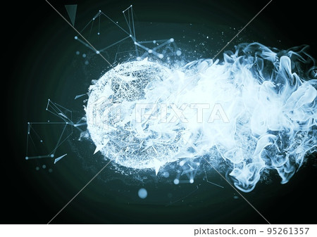 3d illustration of an exploding sphere 3d illustration of an exploding sphere 95261357