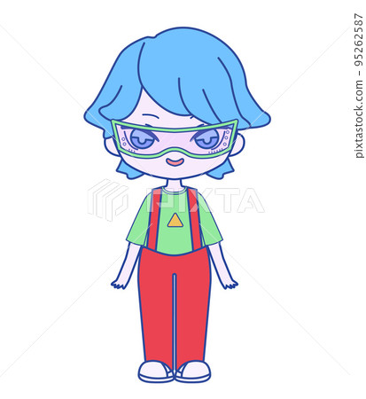 Illustration of isolated cute futuristic chibi character Illustration of isolated cute futuristic chibi character 95262587