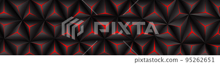 Black polygon red light futuristic technology banner design Vector illustration abstract background 95262651