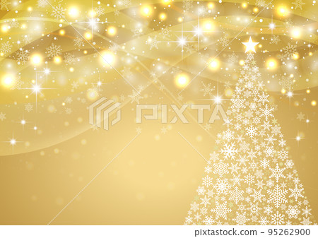 Christmas tree illumination background frame gold 95262900