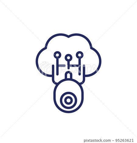 ip camera and a cloud icon, line vector 95263621