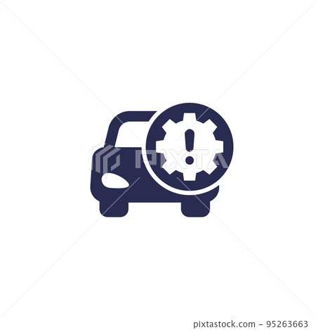 car engine error icon on white 95263663