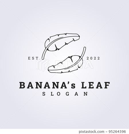 outline leaf of banana vector logo illustration design, recycle symbol outline leaf of banana vector logo illustration design, recycle symbol 95264396