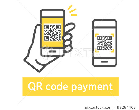 QR code payment with smartphone image illustration QR code payment with smartphone image illustration 95264403