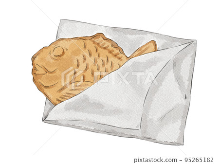 Illustration of taiyaki with wrapping paper - Stock