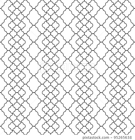 Seamless geometric ornament based on traditional islamic art. Black and white. 95265638