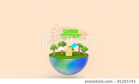 The carbon footprint for eco concept 3d rendering The carbon footprint for eco concept 3d rendering 95265745