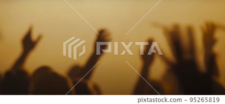 Blurry background picture of hand reaching out for God's help, good for your multimedia content background 95265819