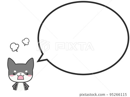一個憤怒的上半身柴犬和一個簡單的圓形氣球 一個憤怒的上半身柴犬和一個簡單的圓形氣球 95266115