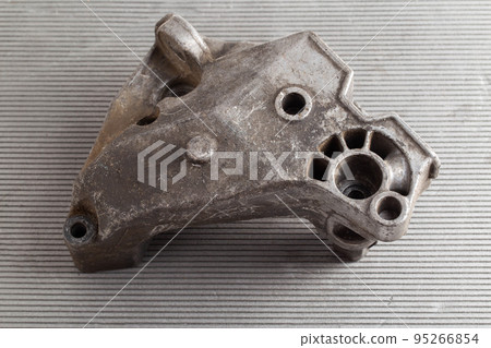 Aluminum pad and car engine mount, close-up Aluminum pad and car engine mount, close-up 95266854
