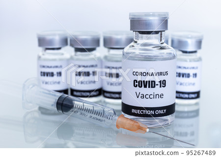 Many Vaccine bottles and syringes for preventing coronavirus or covid-19. Select focus Many Vaccine bottles and syringes for preventing coronavirus or covid-19. Select focus 95267489