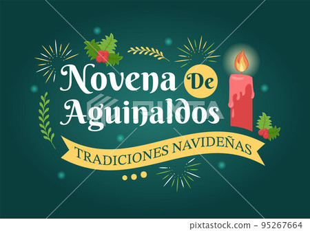 Novena De Aguinaldos Holiday Tradition in Colombia for Families to Get Together at Christmas in Flat Cartoon Hand Drawn Templates Illustration 95267664
