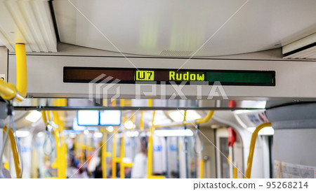 Interior of an underground train in Berlin, Germany 95268214