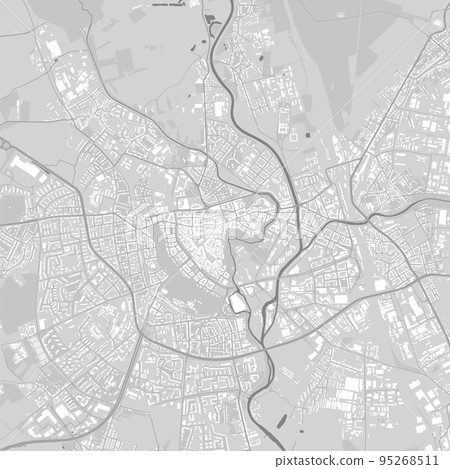 Urban city map of Brno. Vector poster. Black grayscale black and white road map. road map image with roads, metropolitan city area view. Urban city map of Brno. Vector poster. Black grayscale black and white road map. road map image with roads, metropolitan city area view. 95268511