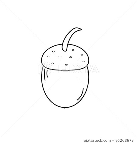 Acorn nut icon. Outline acorn nut vector icon for kids coloring page isolated on white background Acorn nut icon. Outline acorn nut vector icon for kids coloring page isolated on white background 95268672