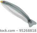 黃嘴鮮秋刀魚的水彩畫 95268818