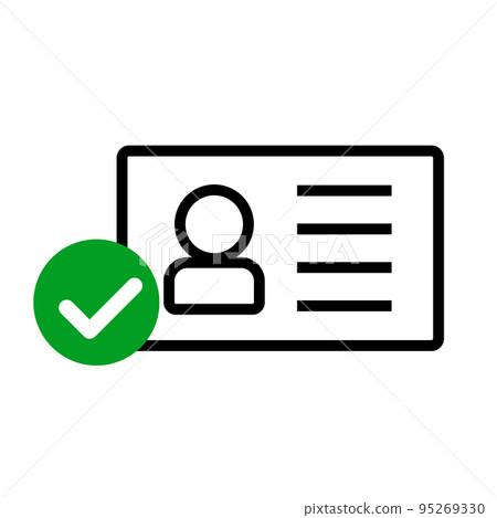 ID verification icon. ID card and check mark. vector. 95269330