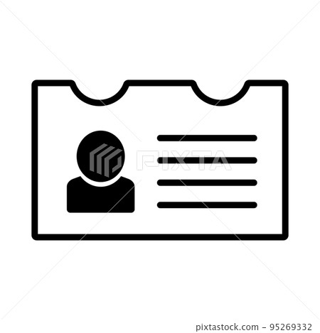 Name tag card icon with person. identification card. vector. 95269332