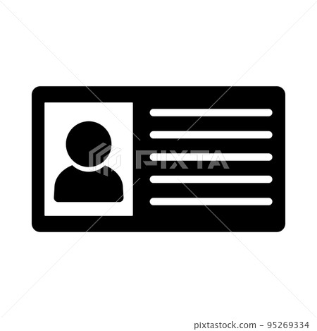 Business card silhouette icon. ID card symbol. vector. 95269334