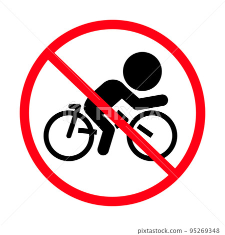 No bicycles allowed. Bicycle parking regulation area. vector. 95269348